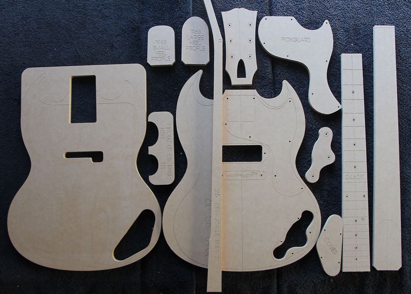 1963 SG Junior guitar router template set